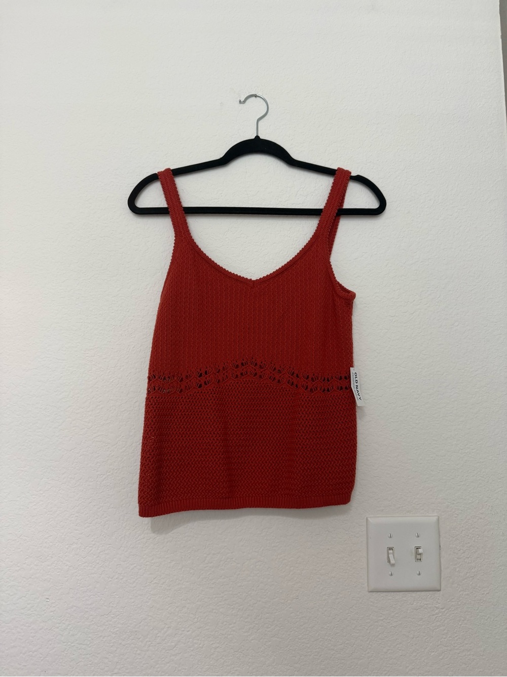 Old Navy Rust Orange Knit V-Neck Tank Top